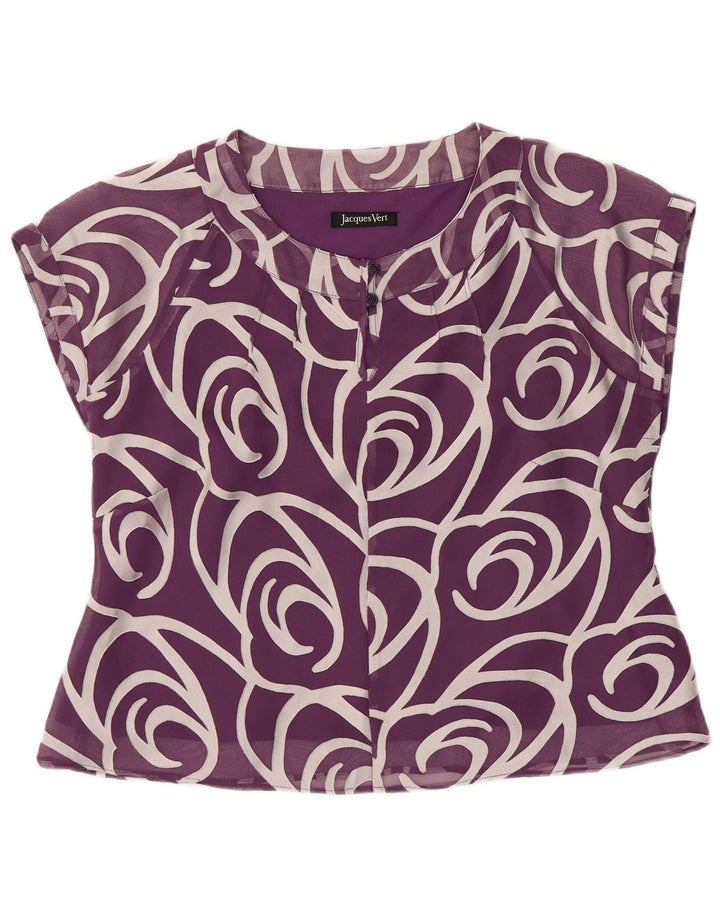Jacques Vert Womens Abstract Pattern Blouse Top UK 18 XL Purple Viscose