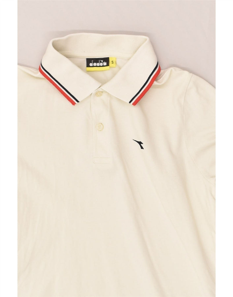 DIADORA Mens Polo Shirt Small Off White Cotton | Vintage Diadora | Thrift | Second-Hand Diadora | Used Clothing | Messina Hembry 