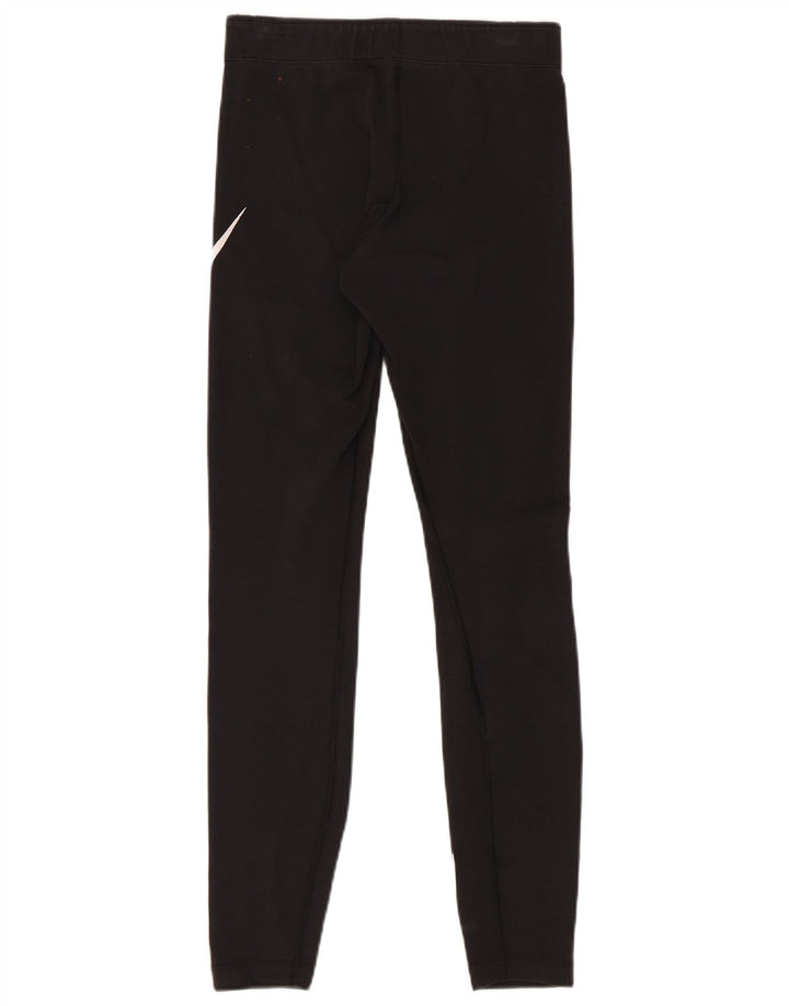 Nike Womens Graphic Leggings UK 8 Small Black Cotton