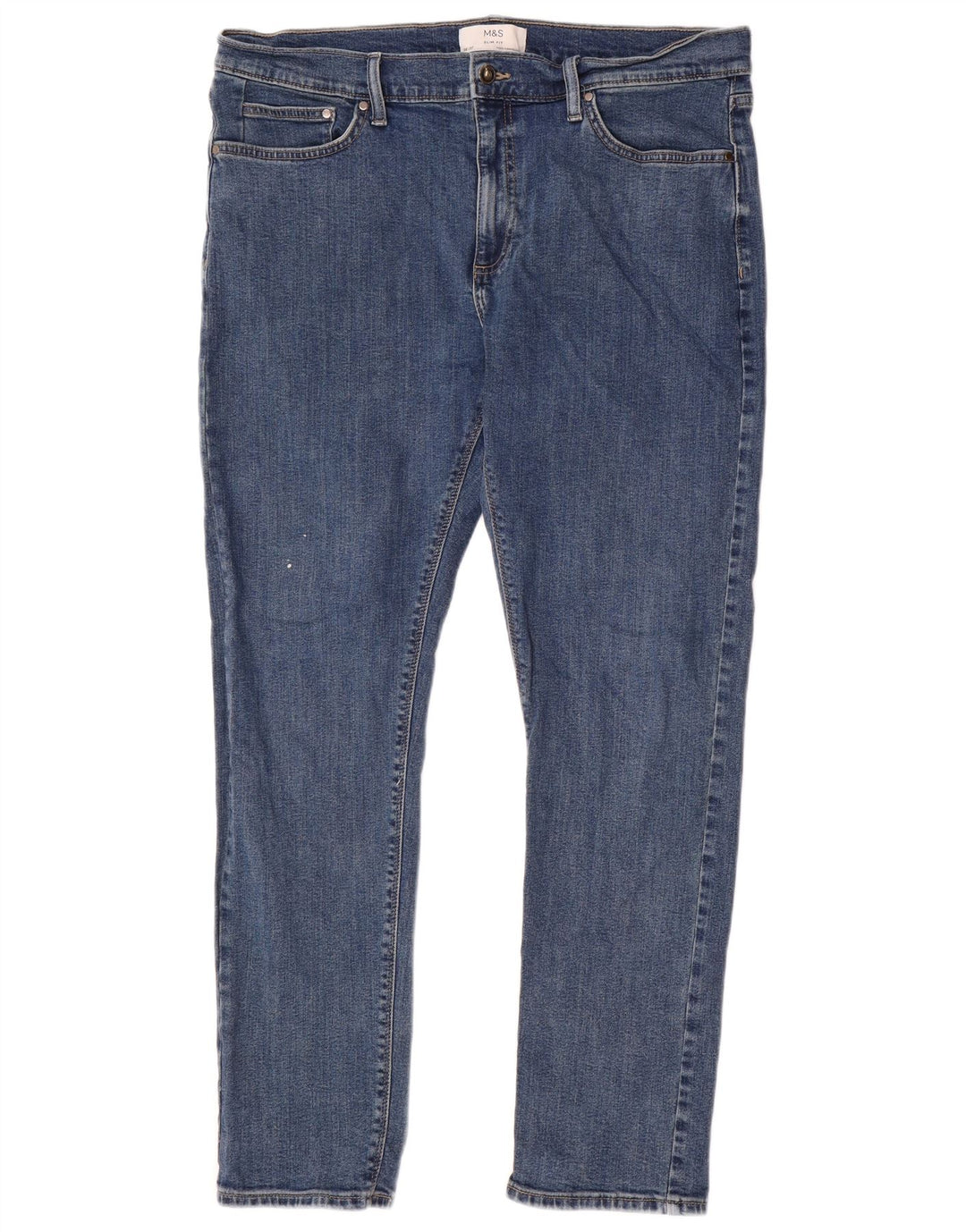 Marks & Spencer Mens Slim Jeans W36 L31 Blue Cotton