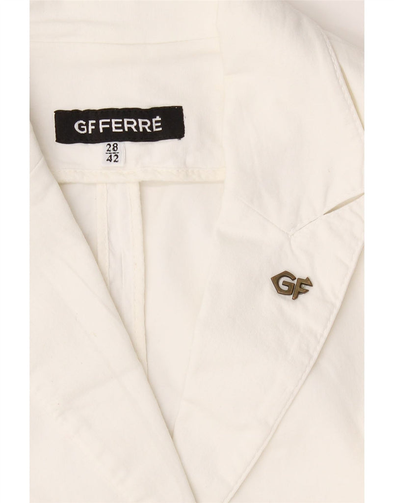 GF FERRE Womens 3 Button Blazer Jacket IT 42 Medium White Vintage GF Ferre and Second-Hand GF Ferre from Messina Hembry 
