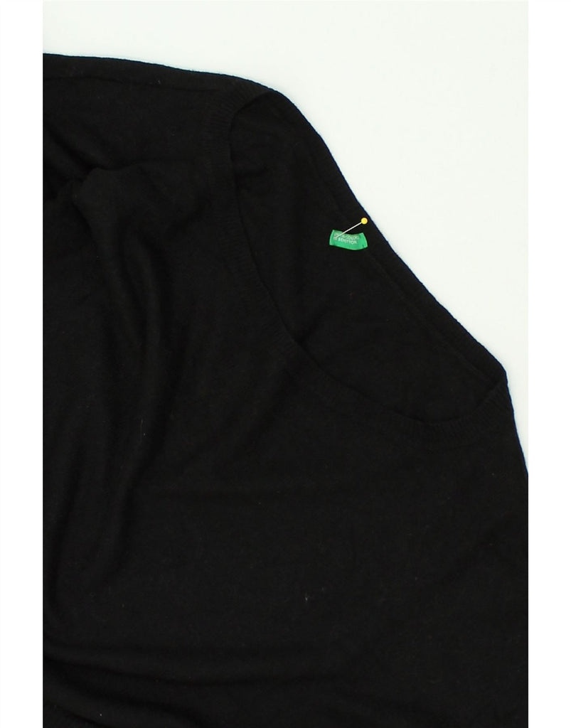 BENETTON Womens Short Sleeve Crew Neck Jumper Sweater UK 22 3XL Black | Vintage Benetton | Thrift | Second-Hand Benetton | Used Clothing | Messina Hembry 