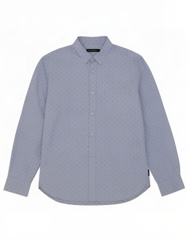 French Connection Mens Shirt Large Blue Spotted Polyester