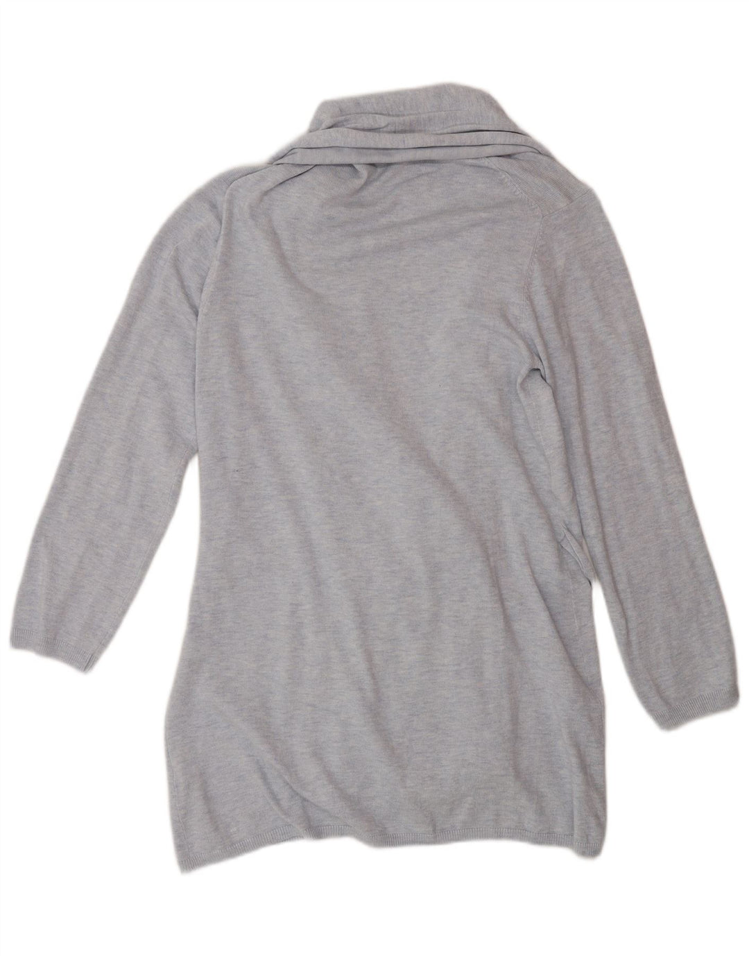 Zara Womens Longline Cardigan Sweater UK 14 Medium Blue Viscose