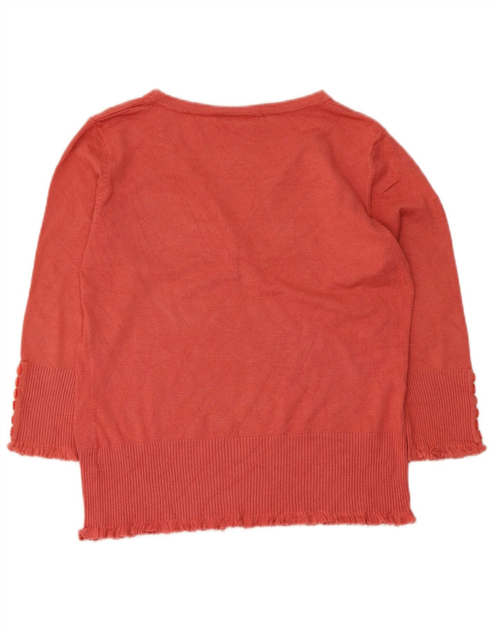 John Lewis Womens Top 3/4 Sleeve UK 14 Medium Red Viscose