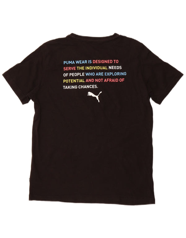 PUMA Mens Graphic T-Shirt Top Medium Black Cotton Sports