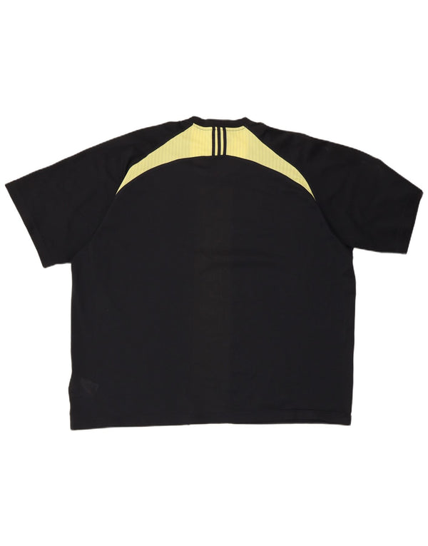 ADIDAS Mens Climacool T-Shirt Top 2XL Black Colourblock Polyester