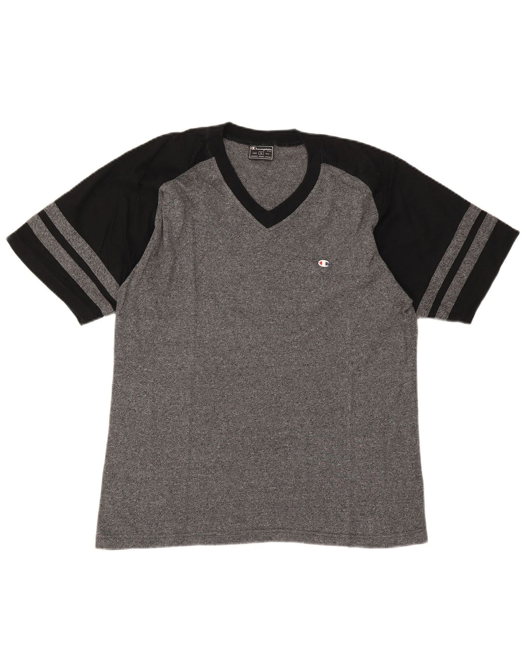 Champion Mens T-Shirt Top Medium Grey Colourblock Cotton