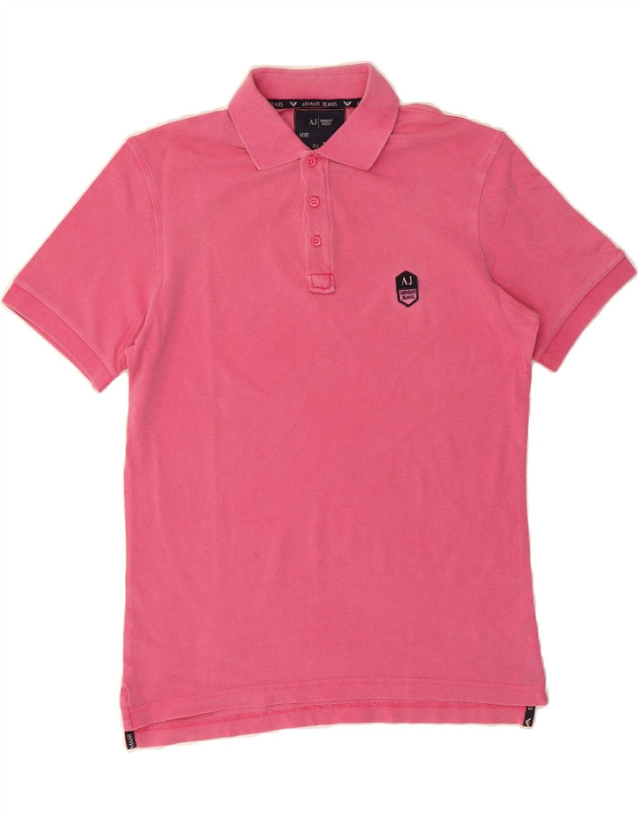ARMANI JEANS Mens Polo Shirt Medium Pink Vintage Armani Jeans and Second-Hand Armani Jeans from Messina Hembry 