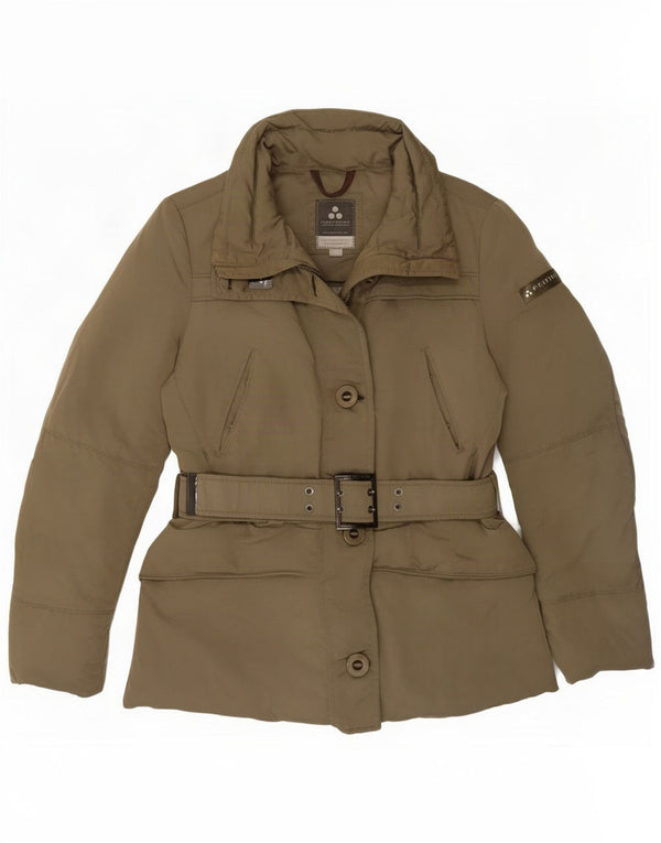 PEUTEREY Womens Padded Jacket IT 42 Medium Khaki Polyamide