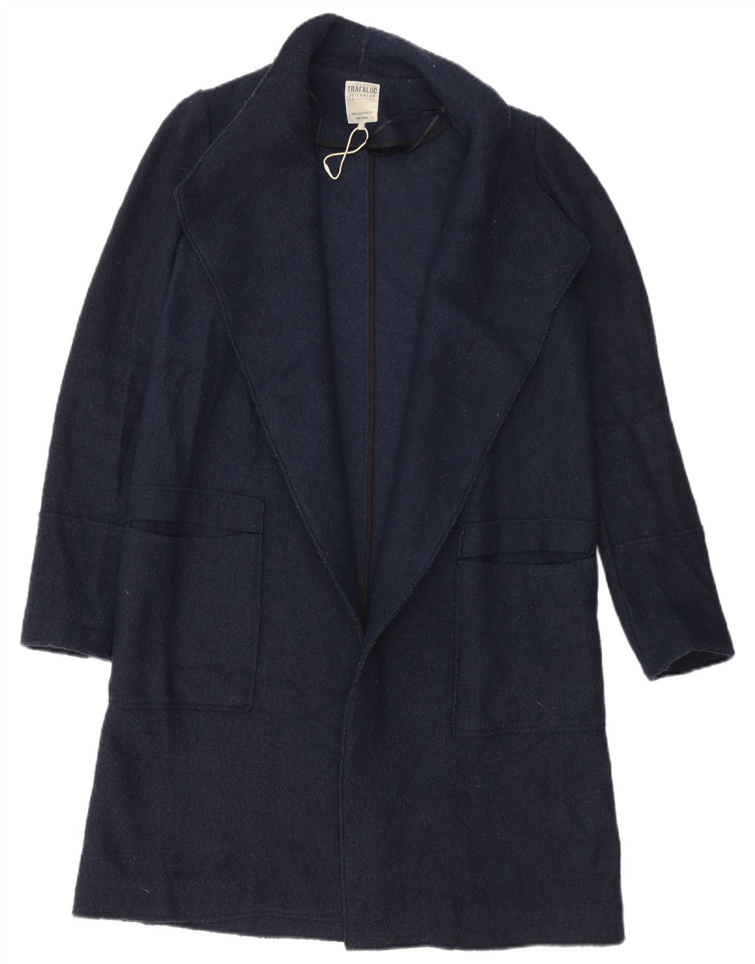 Zara Womens Oversized Overcoat UK 6 XS Navy Blue