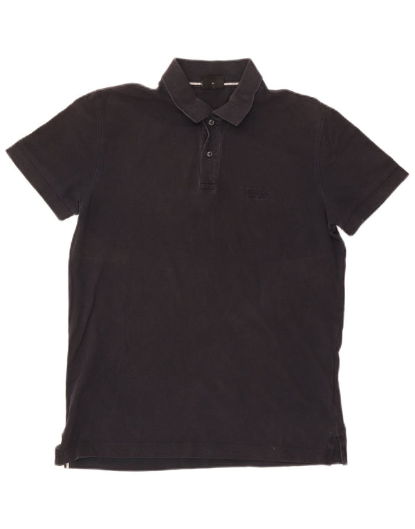 Hugo Boss Mens Polo Shirt Medium Black Cotton
