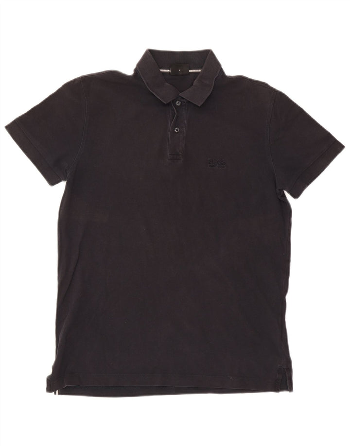 Hugo Boss Mens Polo Shirt Medium Black Cotton