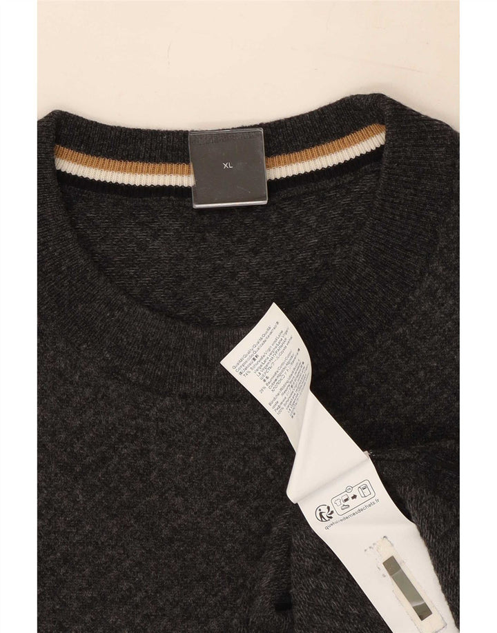 Hugo Boss Mens Crew Neck Jumper Sweater XL Grey Wool