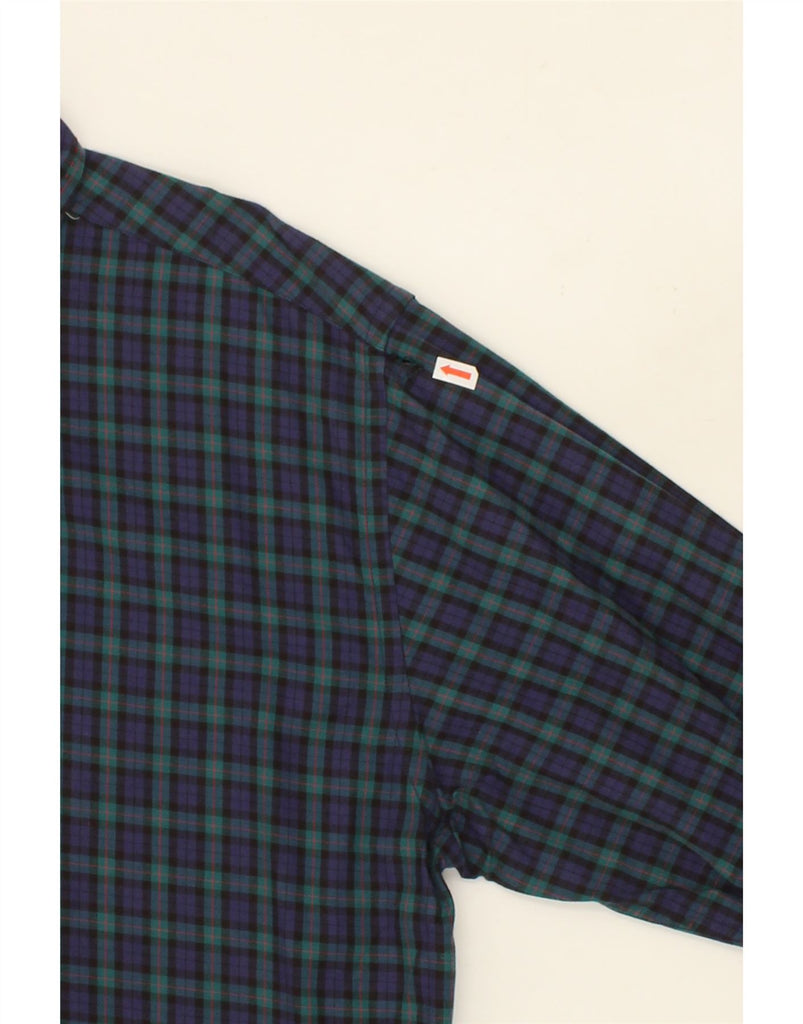 TOMMY HILFIGER Mens Shirt Large Navy Blue Check Cotton Vintage Tommy Hilfiger and Second-Hand Tommy Hilfiger from Messina Hembry 