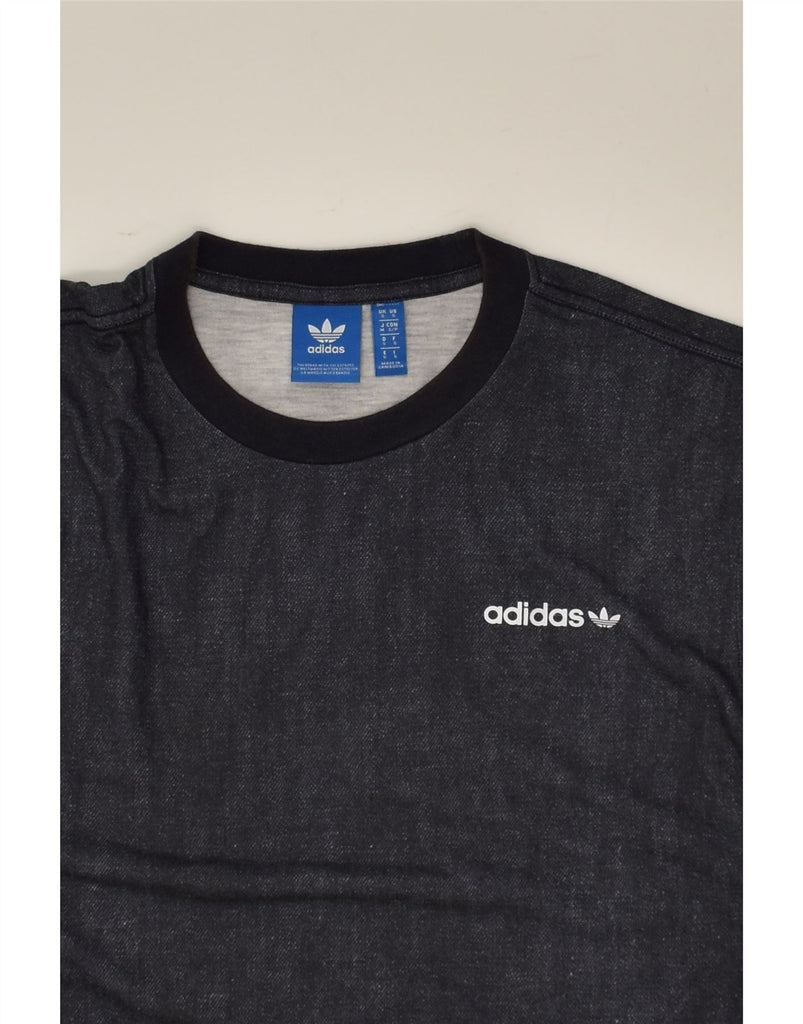 ADIDAS Mens T-Shirt Top Small Navy Blue Polyester | Vintage Adidas | Thrift | Second-Hand Adidas | Used Clothing | Messina Hembry 