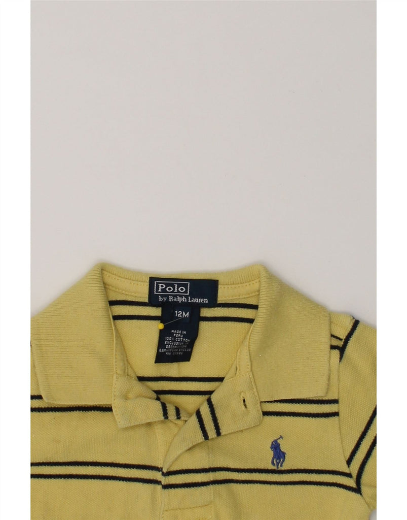 POLO RALPH LAUREN Baby Boys Polo Shirt 9-12 Months Yellow Striped Cotton | Vintage Polo Ralph Lauren | Thrift | Second-Hand Polo Ralph Lauren | Used Clothing | Messina Hembry 