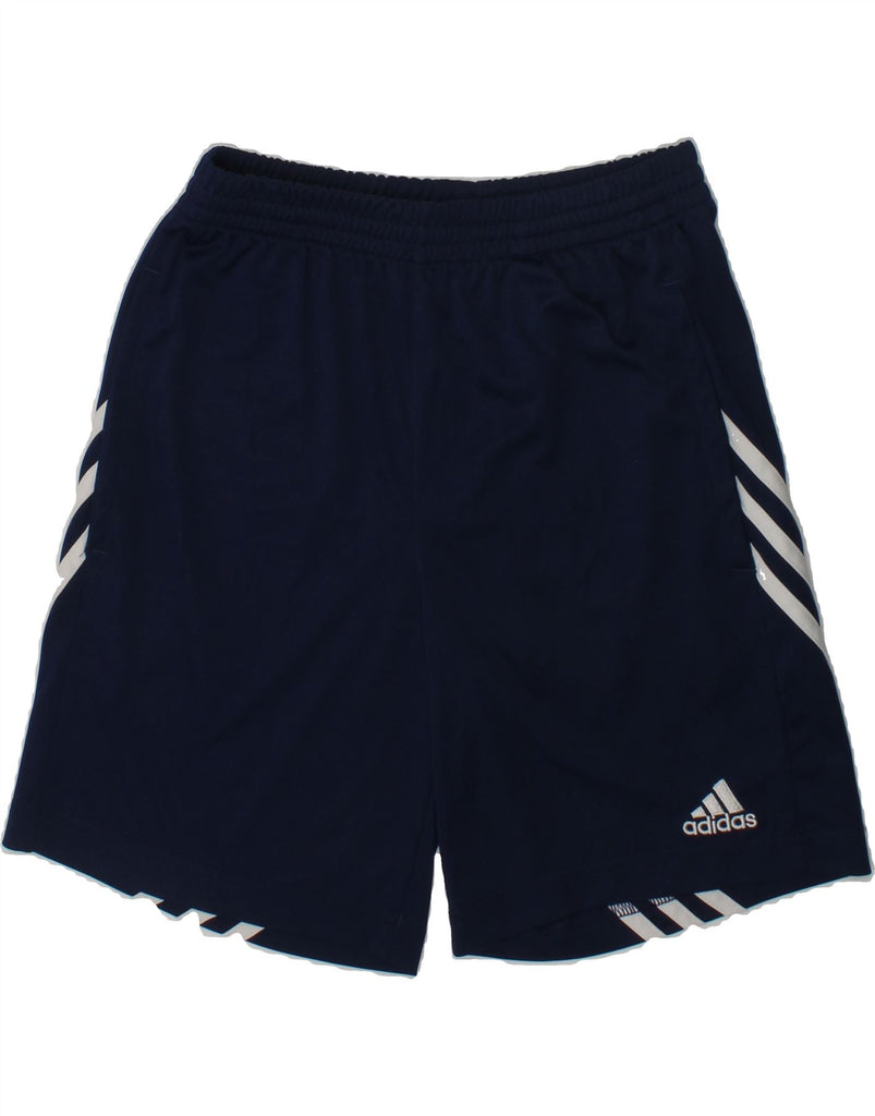 ADIDAS Boys Climalite Sport Shorts 11-12 Years Large  Navy Blue Polyester | Vintage Adidas | Thrift | Second-Hand Adidas | Used Clothing | Messina Hembry 