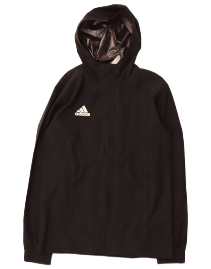 ADIDAS Mens Hooded Rain Jacket UK 34 XS Black Polyester