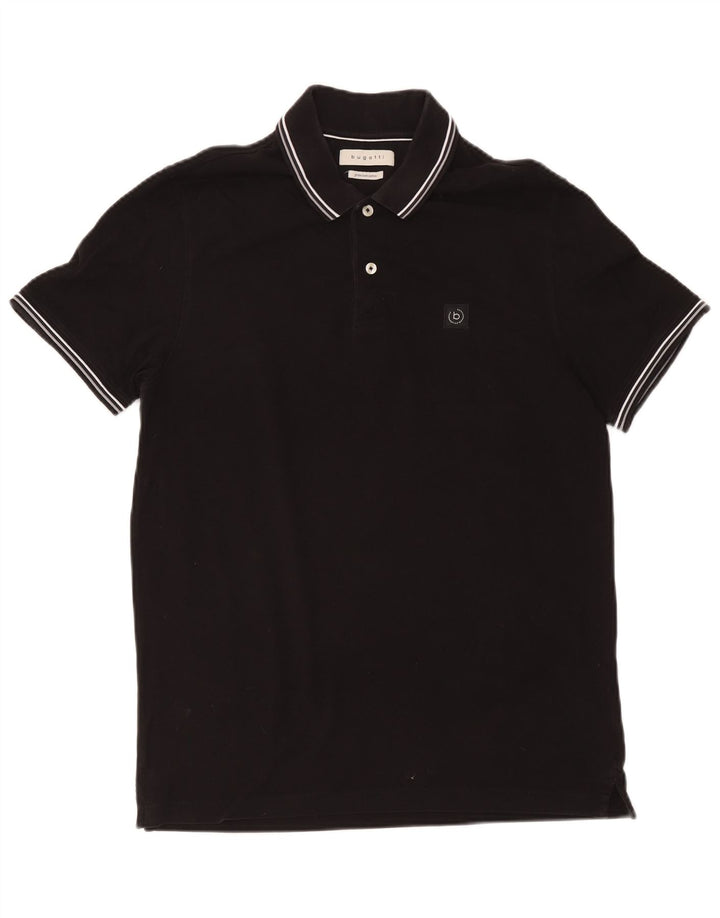 Bugatti Mens Polo Shirt Medium Black Striped