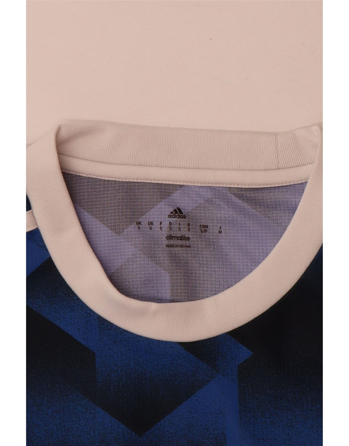 Adidas Mens Climalite Graphic T-Shirt Top Small Blue Geometric Polyester