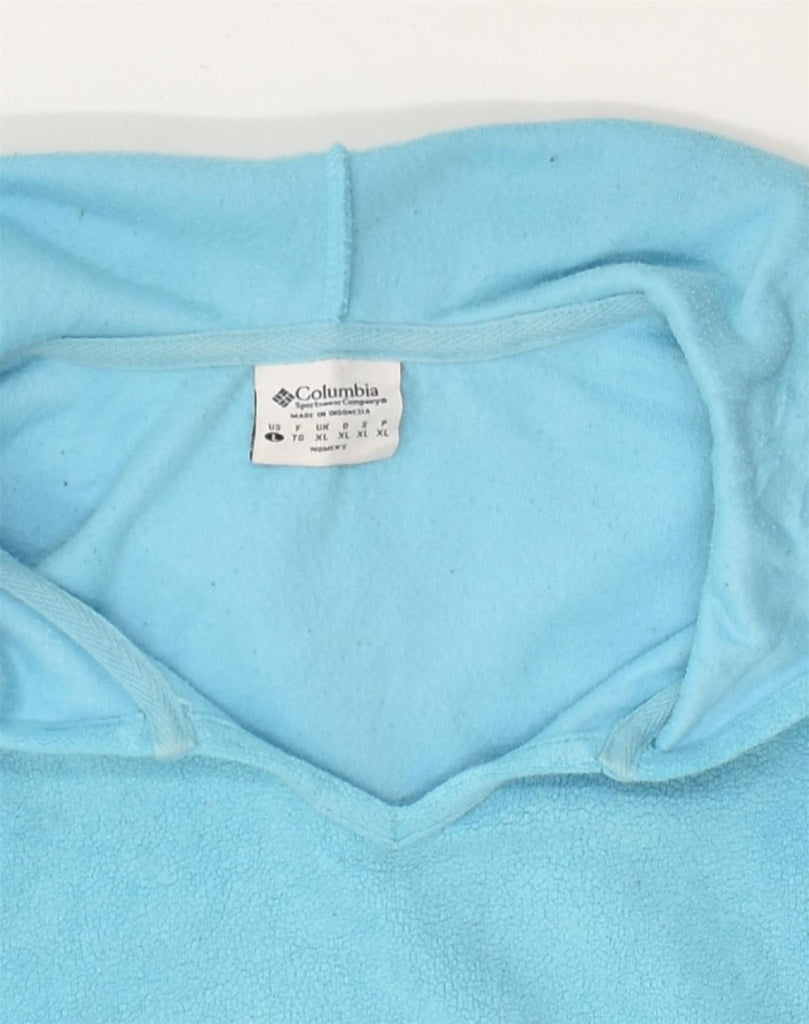 COLUMBIA Womens Hooded Fleece Jumper UK 18 XL Blue Polyester | Vintage Columbia | Thrift | Second-Hand Columbia | Used Clothing | Messina Hembry 