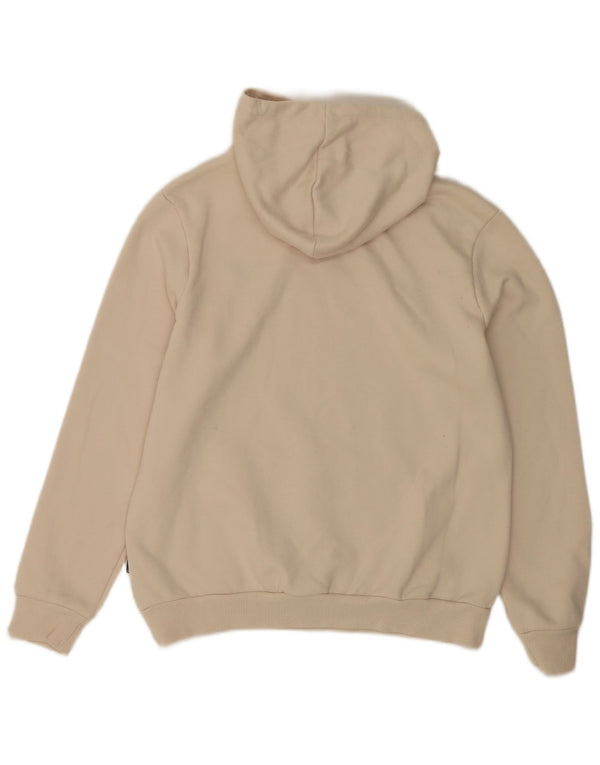 PUMA Womens Hoodie Jumper UK 16 Large Beige Cotton