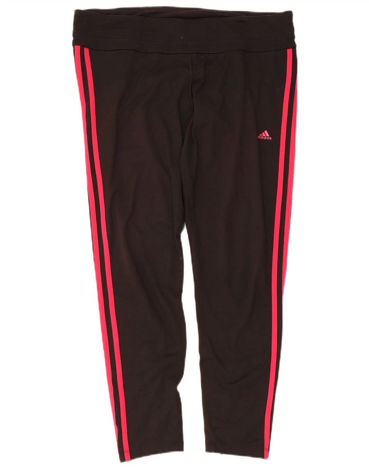 ADIDAS Womens Climalite Tracksuit Trousers UK 16 Large  Black Polyester