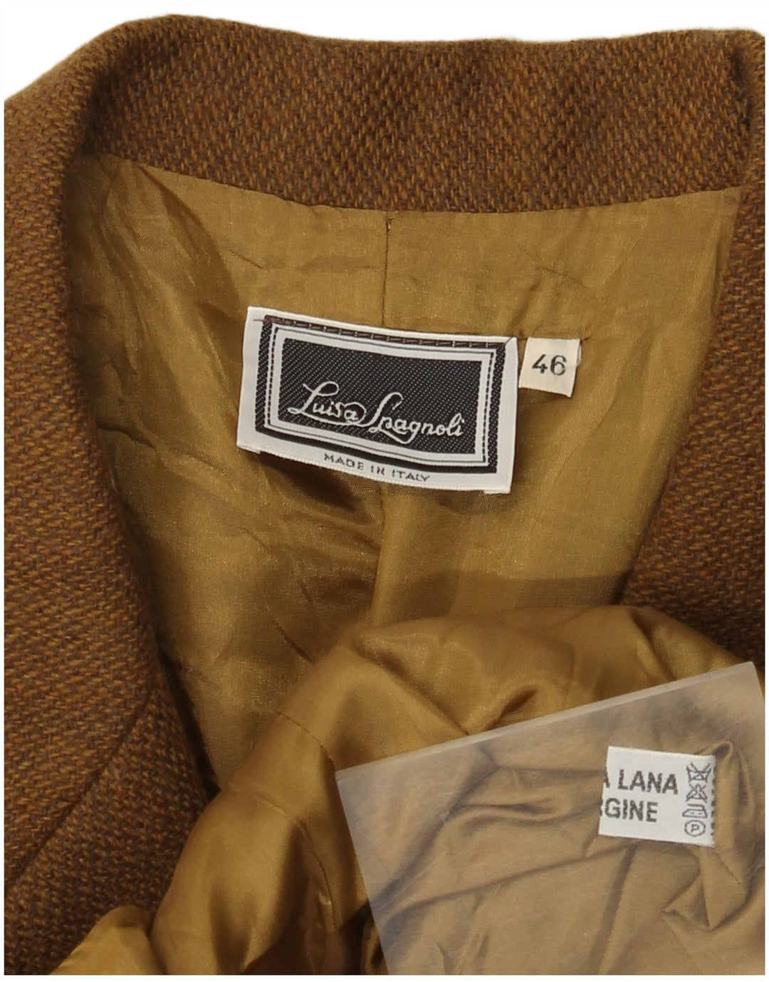 Luisa Spagnoli Womens 3 Button Blazer Jacket IT 46 Large Brown Wool