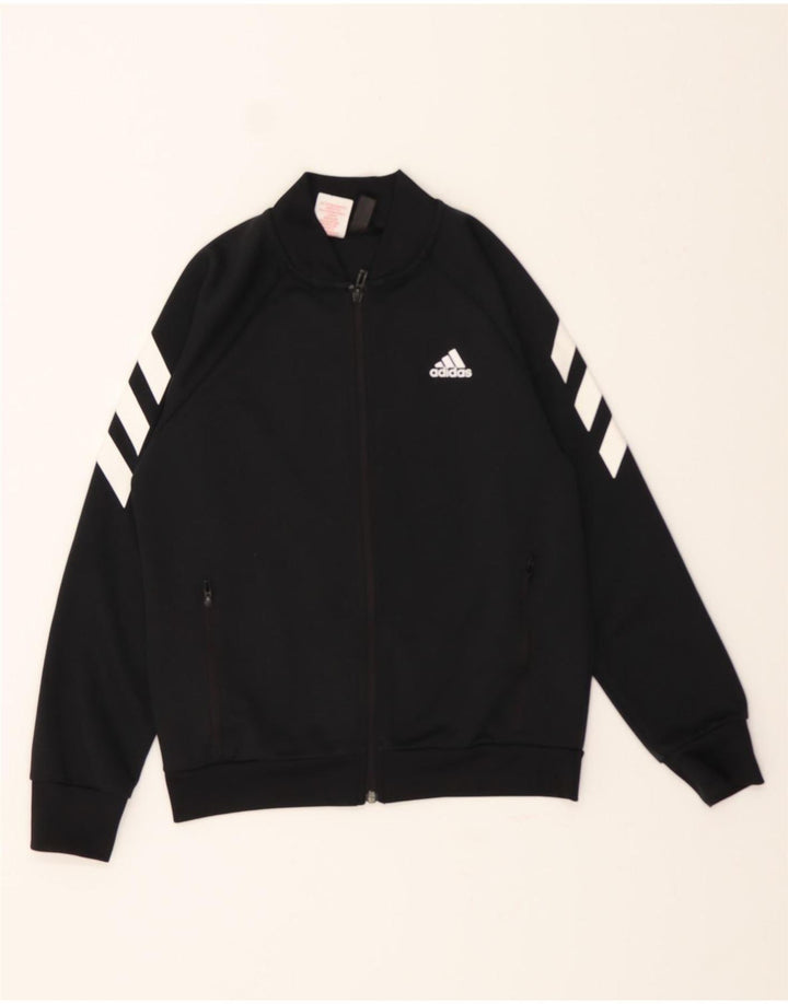 ADIDAS Boys Tracksuit Top Jacket 11-12 Years Black Polyester Vintage Adidas and Second-Hand Adidas from Messina Hembry 