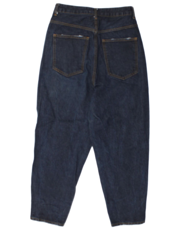 Zara Womens High Rise Cropped Jeans EU 38 Small W28 L24 Navy Blue