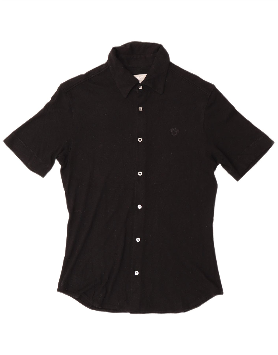 Versace Womens Short Sleeve Shirt UK 14 Large Black
