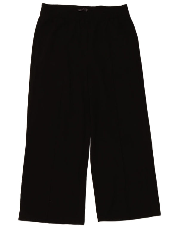 Marks & Spencer Womens Wide Leg Casual Trousers UK 14 Large W34 L27 Black