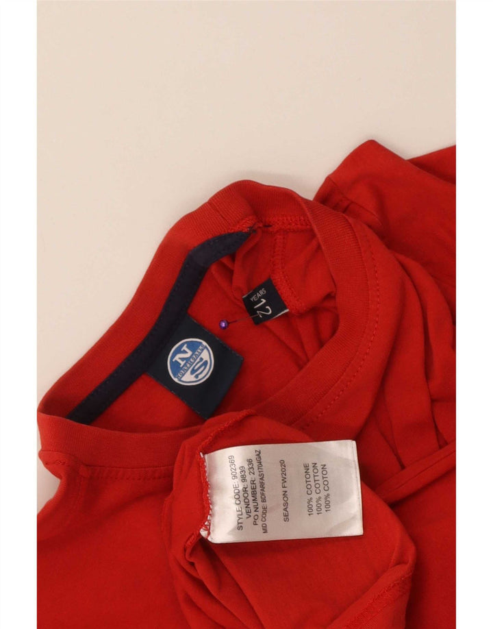 North Sails Boys Graphic Top Long Sleeve 11-12 Years Red Cotton