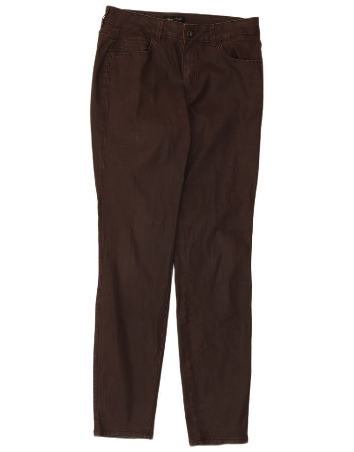 Massimo Dutti Womens Waxed Slim Casual Trousers W30 L30 Brown