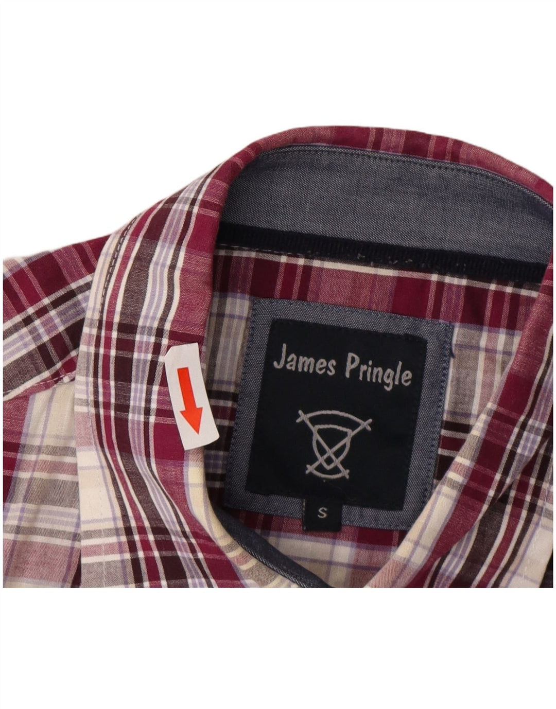 James Pringle Mens Short Sleeve Shirt Small Purple Check Cotton