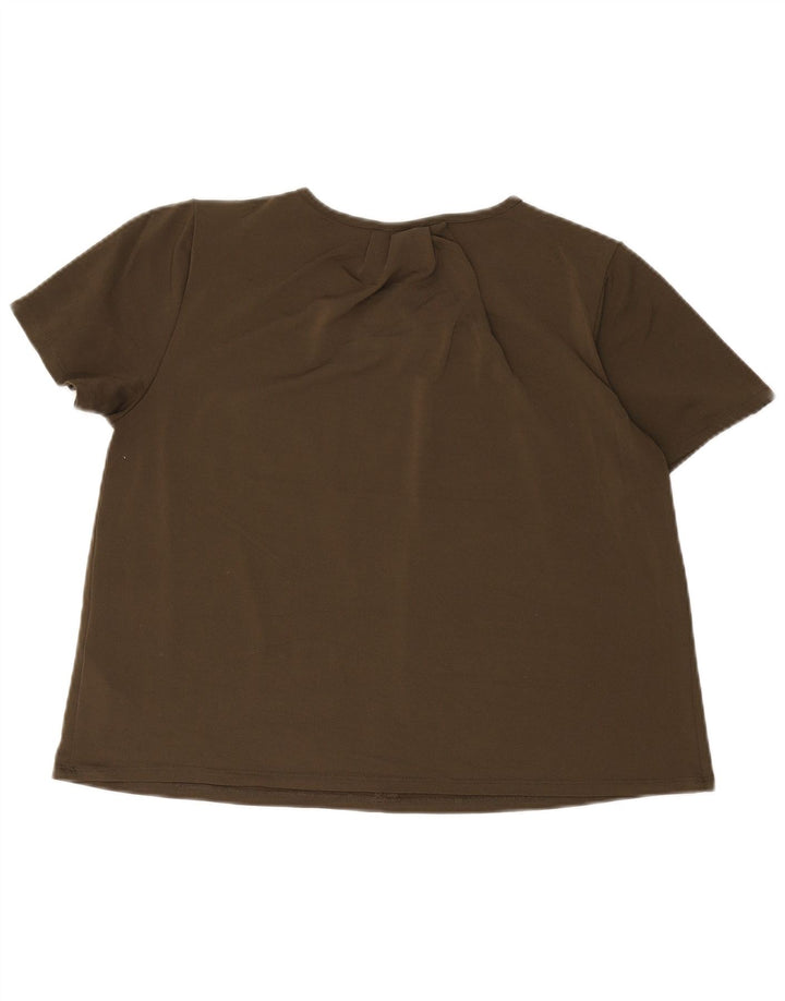 H&M Womens Blouse Top UK 14 Medium Khaki Polyester