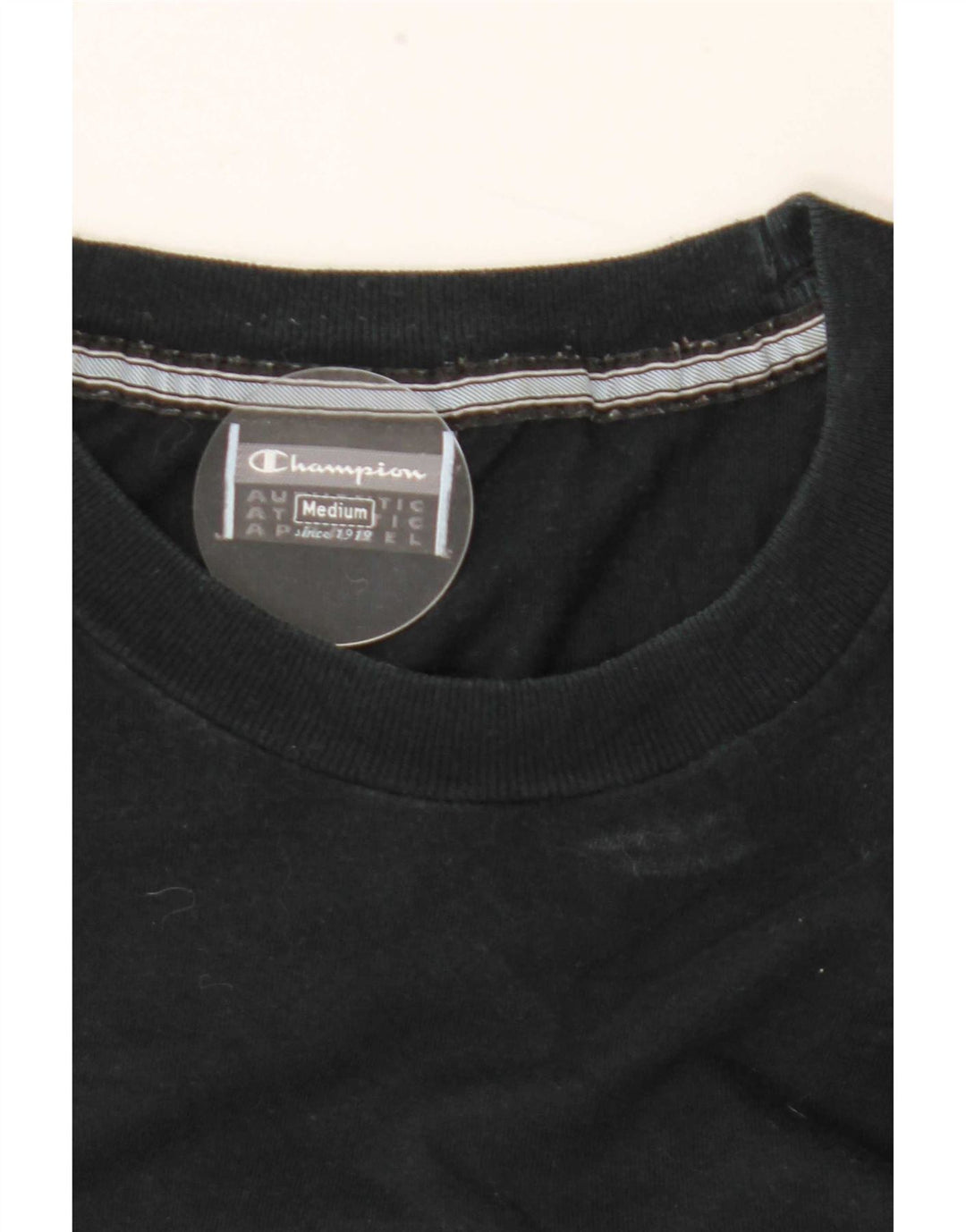 Champion Mens Graphic T-Shirt Top Medium Black