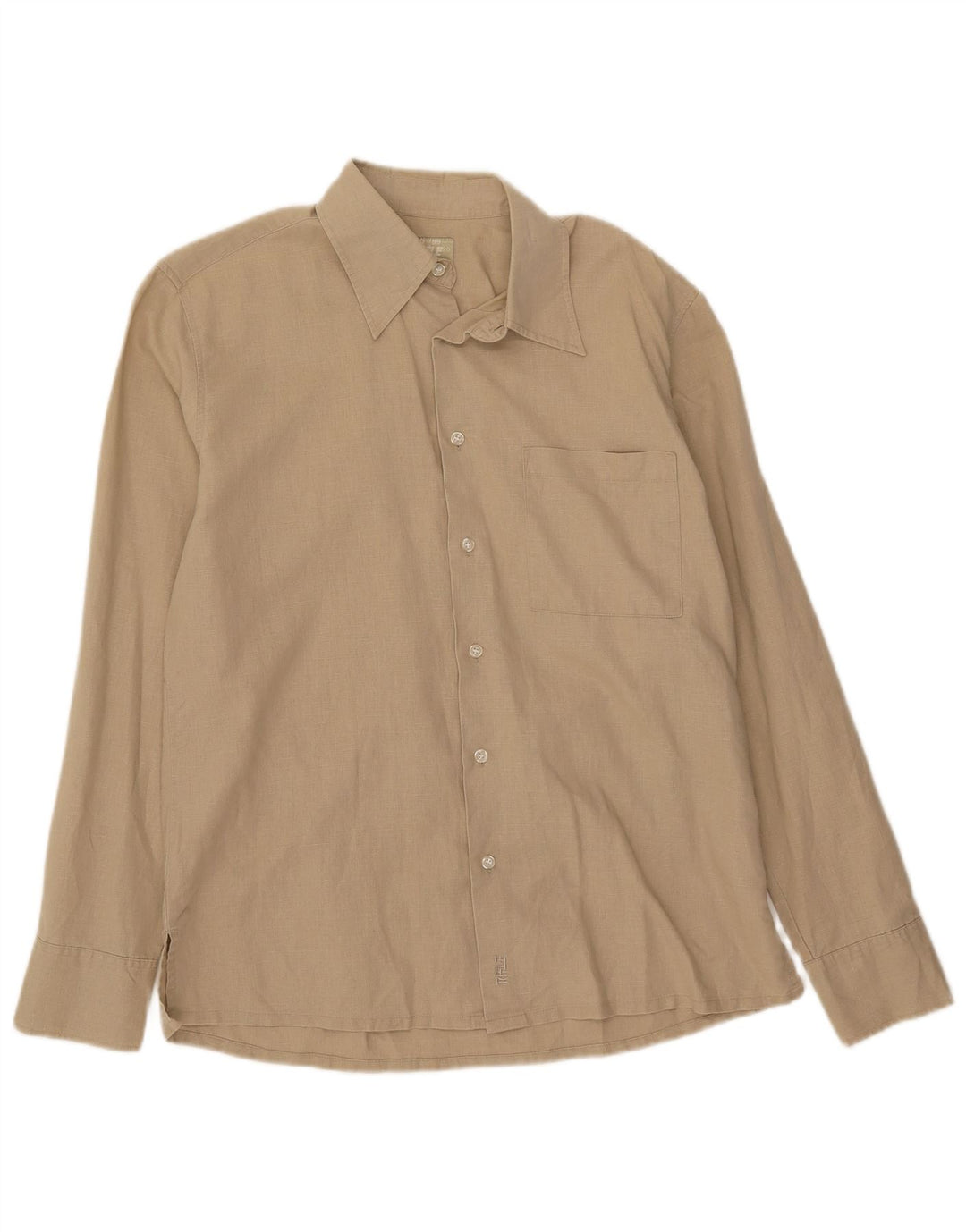 Rifle Mens Shirt Medium Beige Linen