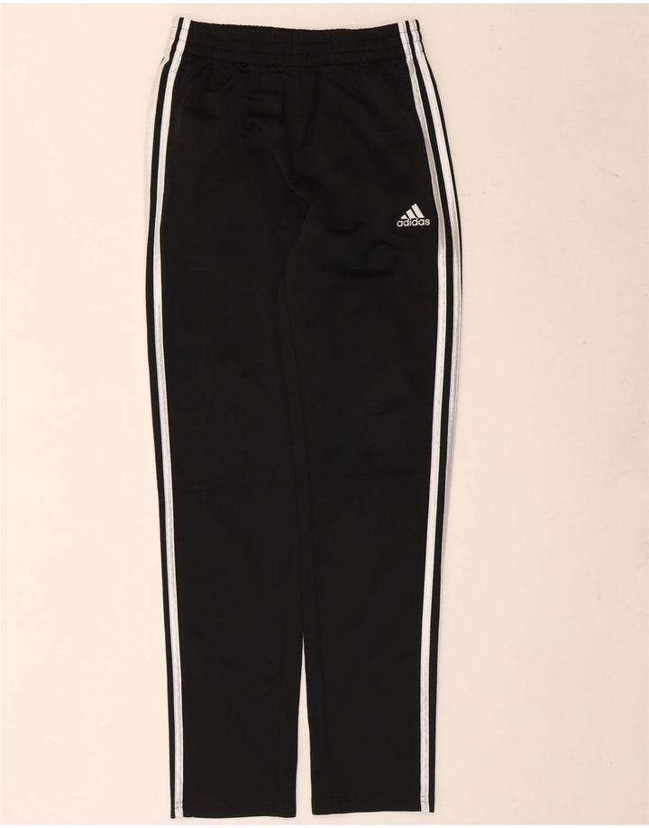 Adidas Boys Tracksuit Trousers 14-15 Years Large Black Polyester