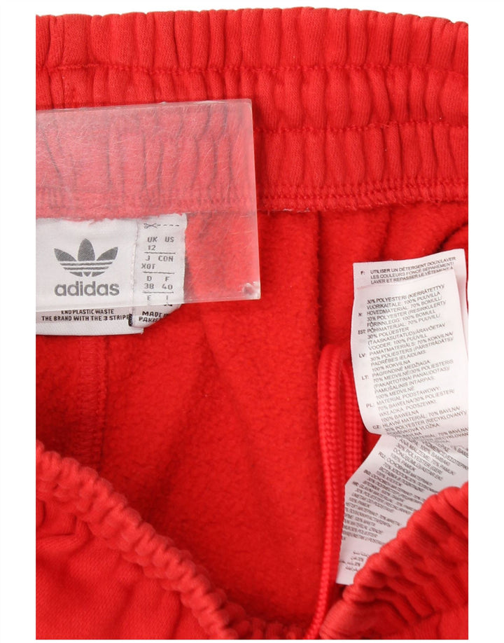 ADIDAS Womens Tracksuit Trousers Joggers UK 12 Medium Red Cotton