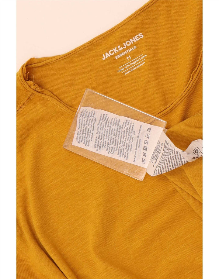 Jack & Jones Mens Regular Fit T-Shirt Top Medium Yellow Cotton