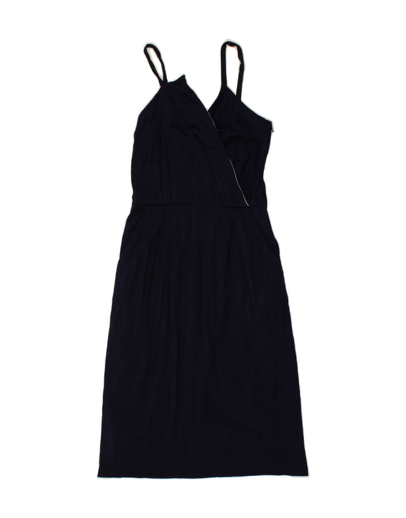 LUISA SPAGNOLI Womens Slip Dress IT 42 Medium Navy Blue Cotton Vintage Luisa Spagnoli and Second-Hand Luisa Spagnoli from Messina Hembry 