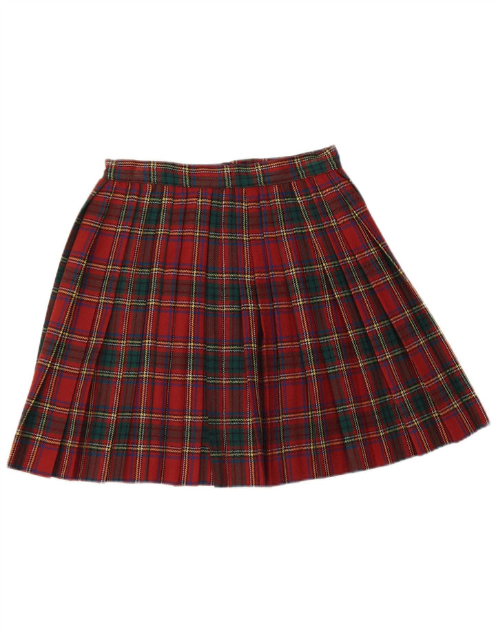 Nantucket Island Womens Mini Wrap Skirt IT 40 Small W26 Red Check Wool