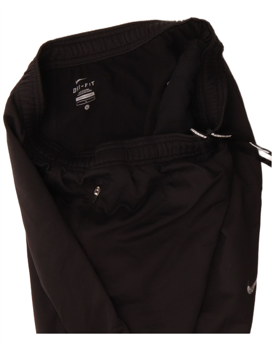 NIKE Womens Dri Fit Tracksuit Trousers UK 14 Large  Black Polyester