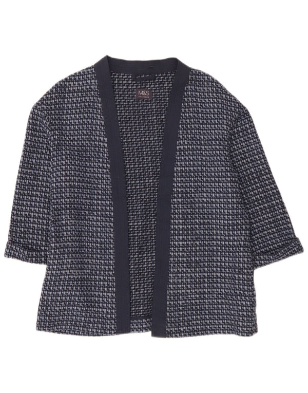 Marks & Spencer Womens 3/4 Sleeve Cardigan Sweater UK 10 Small Blue