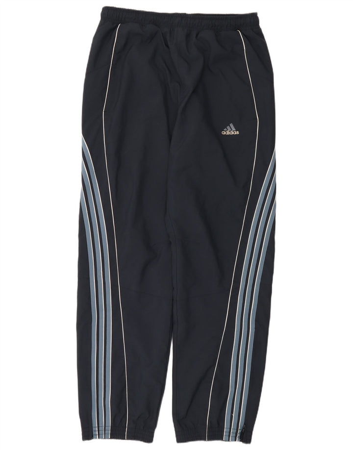 Adidas Mens Tracksuit Trousers Joggers Large Navy Blue Striped Polyester