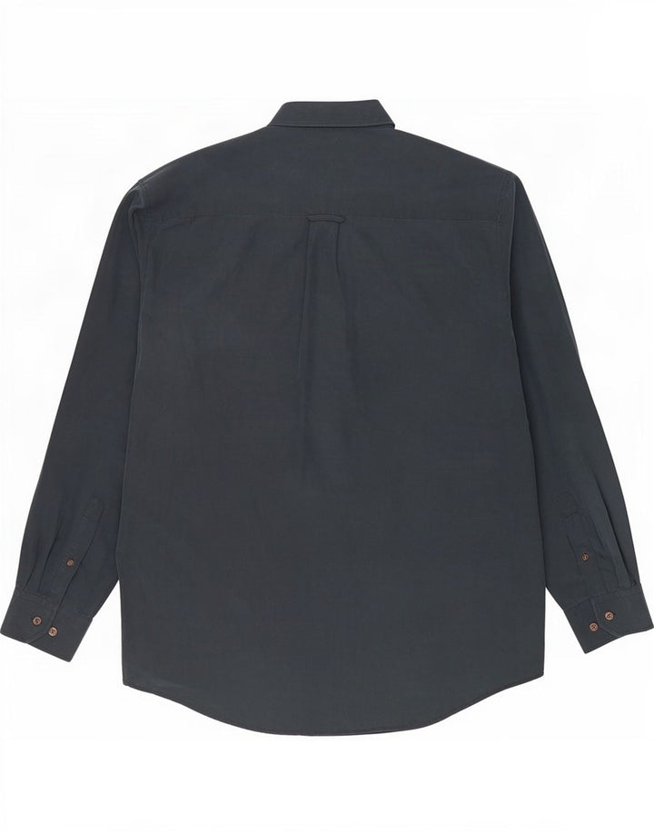 Vintage Mens Shirt Large Navy Blue Viscose