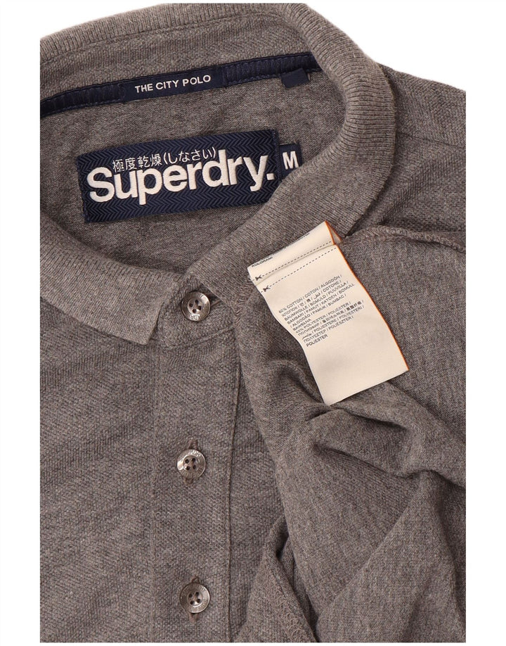 Superdry Mens Polo Shirt Medium Grey Cotton
