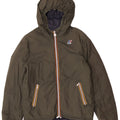 K-Way Mens Hooded Reversible Padded Jacket UK 38 Medium Green Polyamide